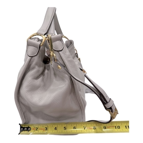 G.I.L.I Light Grey Leather Stirrup Satchel NWOT - Picture 8 of 10